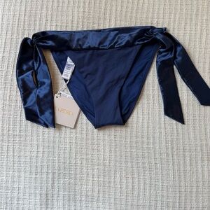 La Perla Graphique Couture Navy Bikini Bottom with Side Ties IT42 Fr38